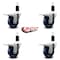 Service Caster 3.5'' Solid Poly Swivel 1-3/8'' Expanding Stem Caster Set Total Lock Brake, 4PK SCC-EXTTL20S3514-SPUS-138-4 - alternate 3